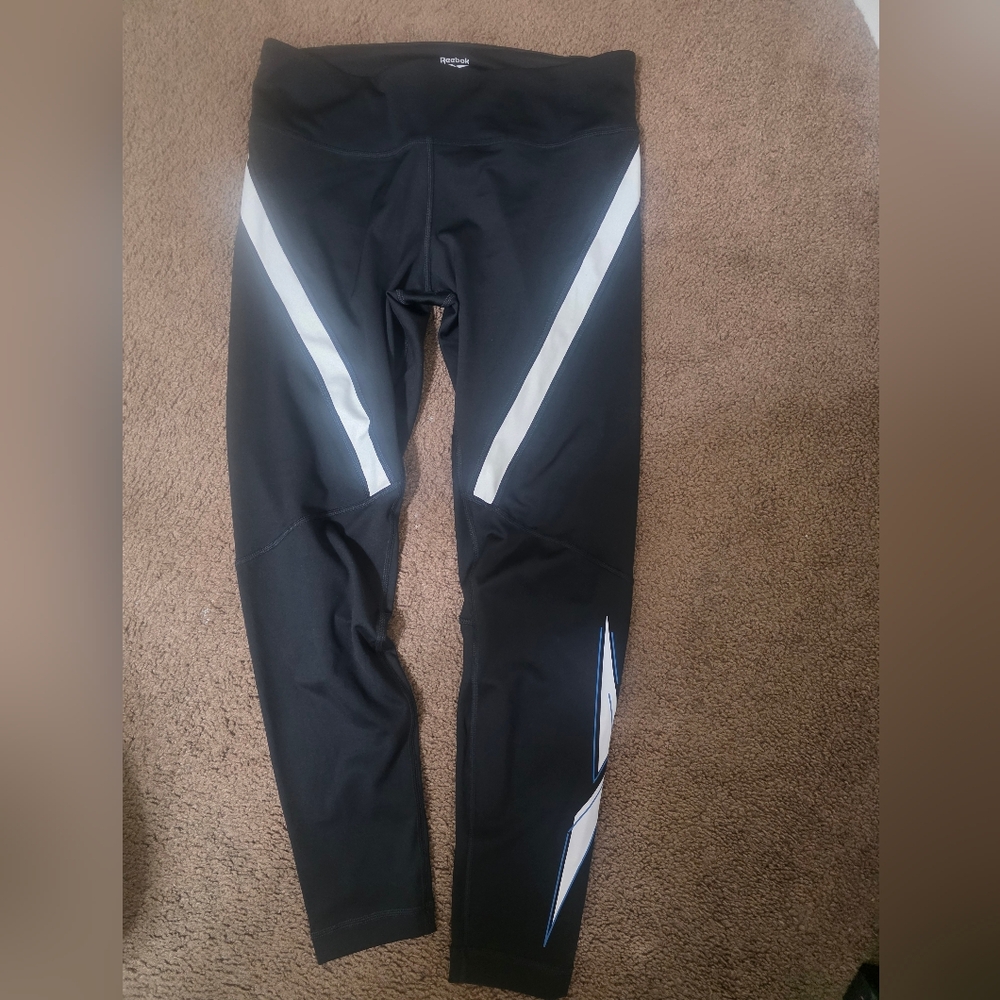 Black Leggings with White Stripes